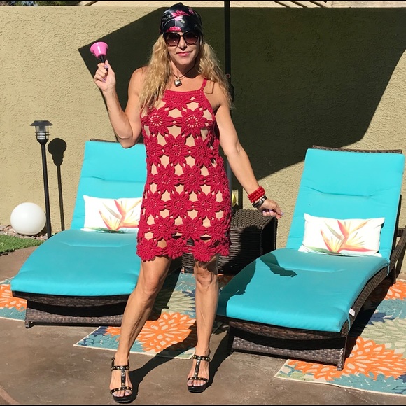 Free People Fuchsia Pink Crochet Mini Dress - Picture 8 of 8